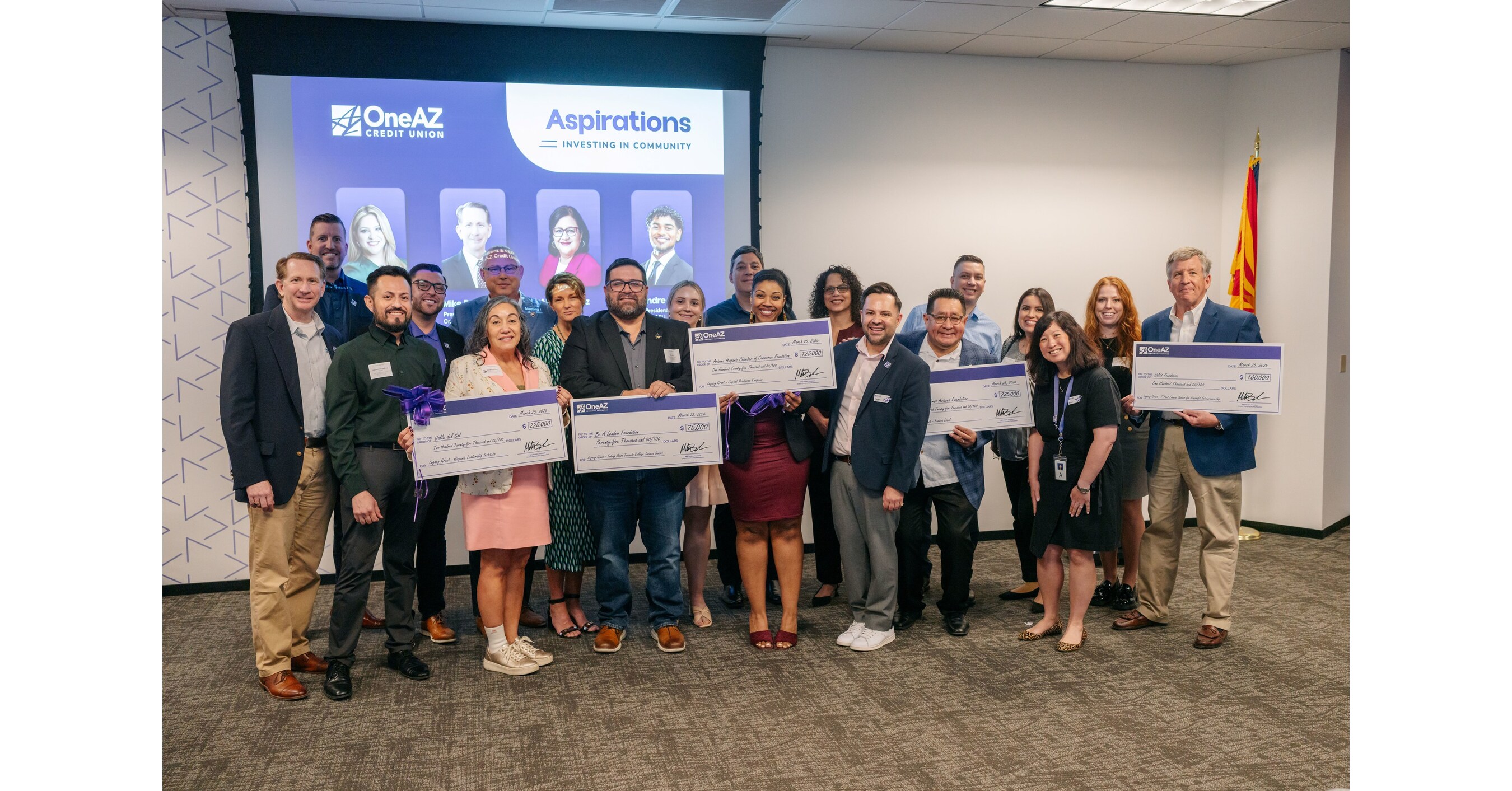OneAZ Credit Union Launches 75th Anniversary Celebration with $750,000 in Legacy Grants to Arizona Nonprofits OneAZ Credit Union Launches 75th Anniversary Celebration with $750,000 in Legacy Grants to Arizona Nonprofits