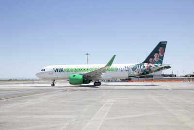 Viva Aerobus Airbus A320 in a special livery supporting the Mexican national football team ahead of the FIFA World Cup