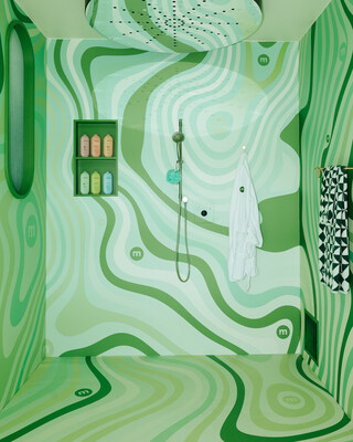 Inside the method body wash portal at the Coachella Main Grounds