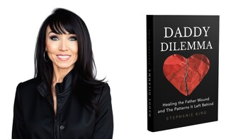 Author Stephanie King with her debut book, Daddy Dilemma: Healing the Father Wound and the Patterns It Left Behind.