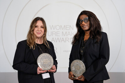 Vanessa Barzasi (BIOBRIGHT - Great Britain) and Bonney Magambo (HEMOFAB â€“ France), the two female entrepreneurs winners of the latest Women Future Makers Award. (PRNewsfoto/HELENA RUBINSTEIN)