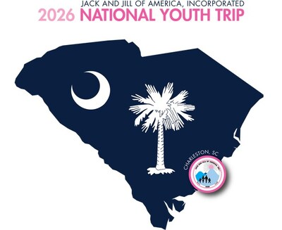 Official logo for Jack and Jill of America, Incorporated’s 2026 Biennial National Youth Trip, themed Journey to History: Lineage and Legacy in the Lowcountry.