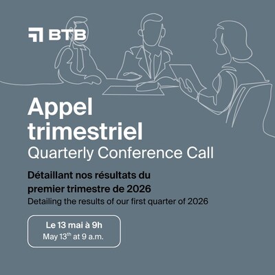 FPI BTB publiera ses résultats du premier trimestre 2026 et tiendra une conférence téléphonique