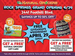 Natural Grocers® Opens Its Doors in Rock Springs, WY With a Grand Opening Celebration on April 29, 2026