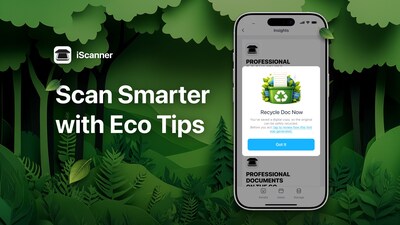 For years, iScanner has implemented an eco-achievement program. iScanner Eco Tips allows users to quickly decide which hard copies they can safely discard and recycle.