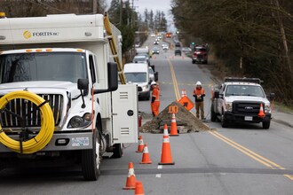 FortisBC crews repair a damaged gas line caused by an external party in Langley, B.C. (CNW Group/FortisBC Energy Inc.)