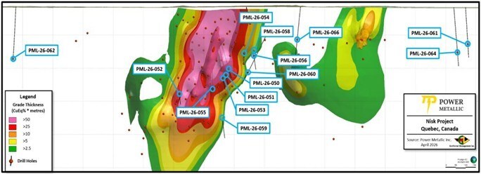 Figure 1 – Lion Drill holes reported in this news release (CNW Group/Power Metallic Mines Inc.)