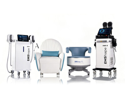 MShape Beauty electromagnetic body sculpting systems and EMStrong® pelvic therapy chair, including NEO series devices