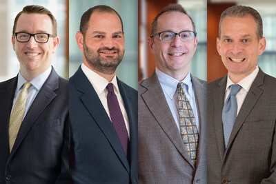 Mesirow Wealth Management Recognized with Multiple 2026 Best-in-State Wealth Advisor awards | L to R: Mesirow Wealth Advisors Jeffrey Condren, CFP®, Brian Lorber, CFP®, Steven N. Mesirow, CFP®, and Jordan B. Scher, AIF®