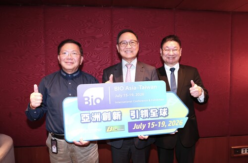 (From left) LC Liu, Chairman of Taiwan BIO; Johnsee Lee, Chairman of the BIO Asia–Taiwan Organizing Committee; and Wallace Lin, Secretary General of Taiwan BIO, promote BIO Asia–Taiwan 2026, to be held in Taipei from July 15–19, 2026, as a key platform connecting Asia’s biotech innovation with global partners. (From left) LC Liu, Chairman of Taiwan BIO; Johnsee Lee, Chairman of the BIO Asia–Taiwan Organizing Committee; and Wallace Lin, Secretary General of Taiwan BIO, promote BIO Asia–Taiwan 2026, to be held in Taipei from July 15–19, 2026, as a key platform connecting Asia’s biotech innovation with global partners.