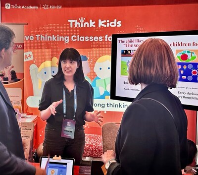 Think Academy's Think Kids booth at the 2026 ASU+GSV Summit, showcasing its innovative CPA+E methodology to global educators and tech professionals