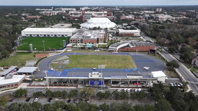TenCate designed and installed the new track at Percy Beard Track at the University of Florida's James G. Pressly Stadium in 2025. The track features Mondo Super X 720 and will host the Tom Jones Memorial Invitational on April 17-18.