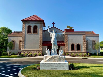 The Resurrection Chapel Mausoleum is a celebrated landmark of the Archdiocese of Newark, featuring a spectacular marble statue of the Resurrected Christ at the entrance.