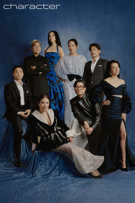 The inaugural class of honorees for the 2026 Character Honors. Clockwise from left: Albert Yang, Bobby Hundreds, Lisa Ling, Vicky Tsai, Jiro Egawa, Nanxi Liu, Thai Nguyen, and Ally Maki (seated). (Photo by Ken Medilo, courtesy of Character)