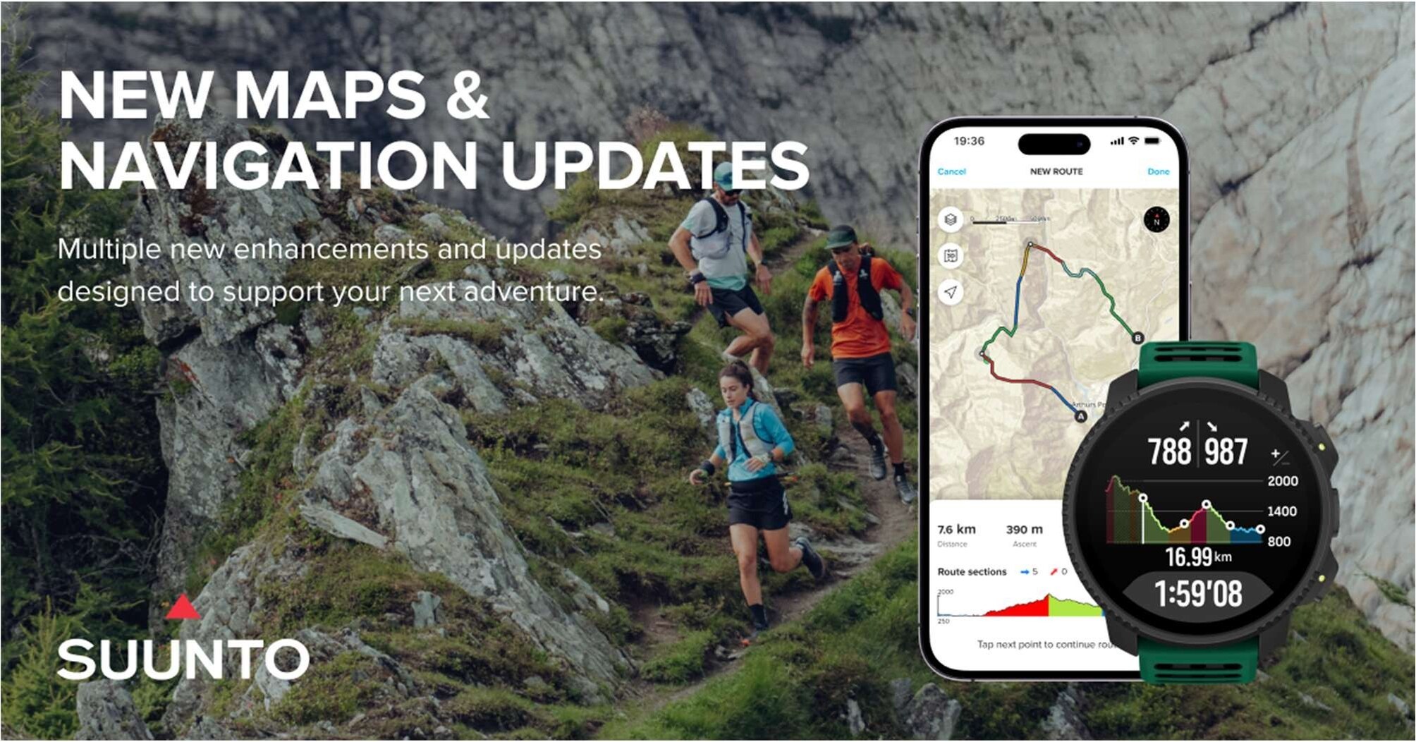 Suunto releases updates to navigation: new features for watches and offline routing in the Suunto app