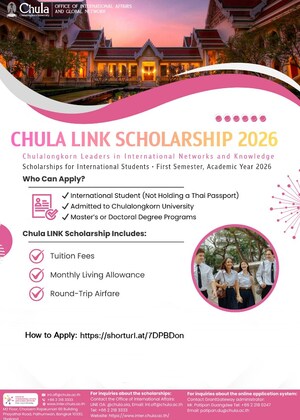 Chula Launches 2026 "Chula LINK Scholarship" for International Graduate Students
