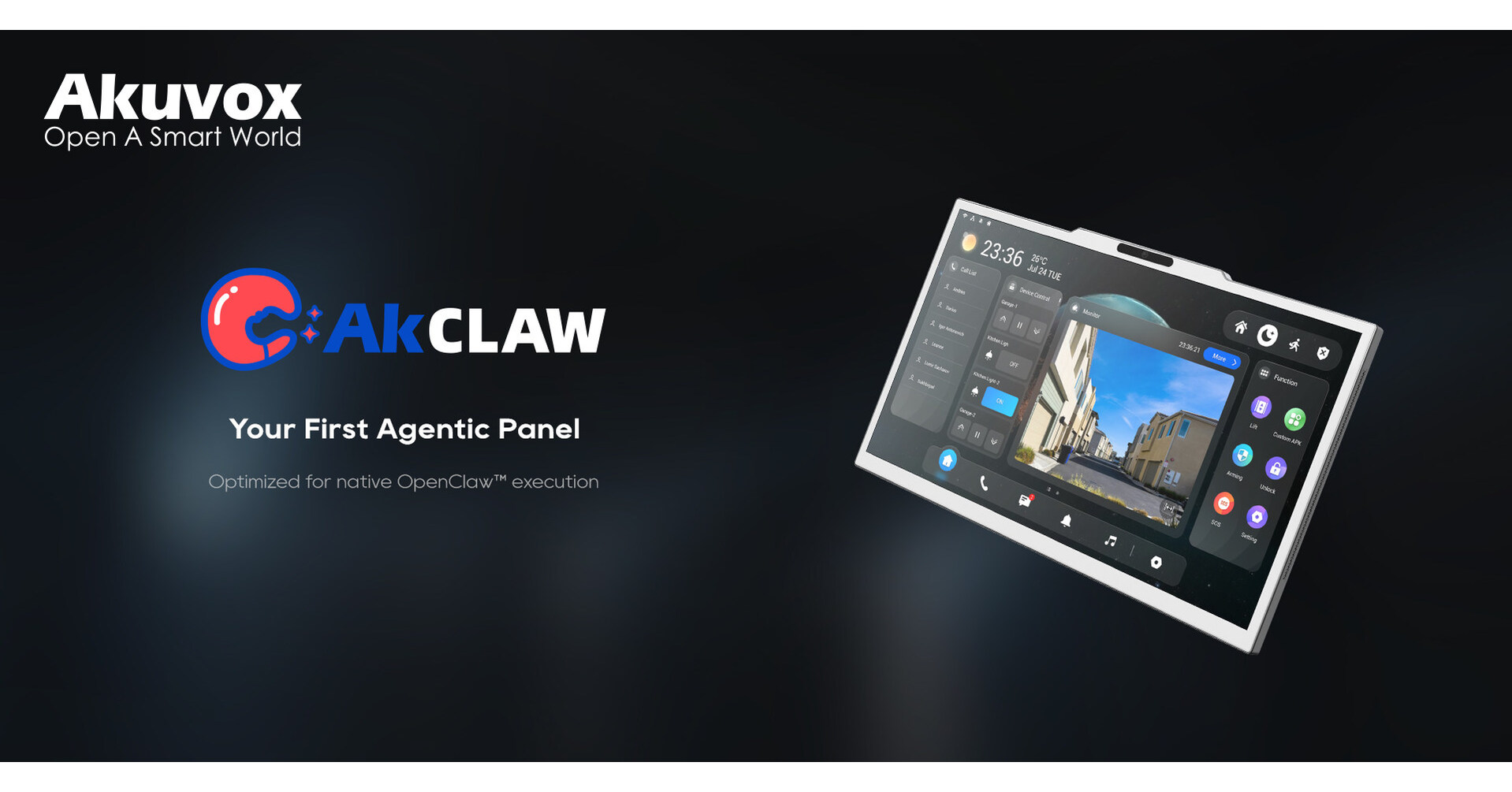 Akuvox Launches AKClaw Panel: The Worlds First Indoor Monitor Optimized for Native OpenClaw&trade; Execution