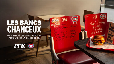 PFK installe d’authentiques bancs du Forum dans ses restaurants pour les séries (Groupe CNW/PFK Canada)
