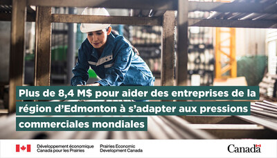 Le gouvernement du Canada aide des entreprises de la région d'Edmonton à moderniser leur exploitation et à accroître leurs ventes