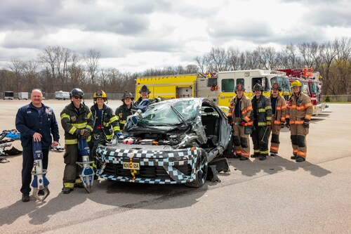 Hyundai America Technical Center’s (HATCI) EHS department hosts extrication training for local firefighters at the company’s Safety Test and Investigations Laboratory in Superior Township, Michigan on April 13, 2026.
