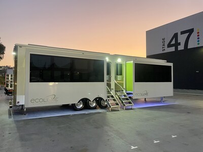 Universal Production Services and Hollywood Trucks announced the launch of the Ecoluxe® brand of premium, clean energy generating, off-grid solar trailers for productions and events. The Ecoluxe offers luxury amenities including Starlink® WiFi and universal onboard EV chargers while generating additional electricity to support basecamp operations. Universal Production Services and Hollywood Trucks announced the launch of the Ecoluxe® brand of premium, clean energy generating, off-grid solar trailers for productions and events. The Ecoluxe offers luxury amenities including Starlink® WiFi and universal onboard EV chargers while generating additional electricity to support basecamp operations.