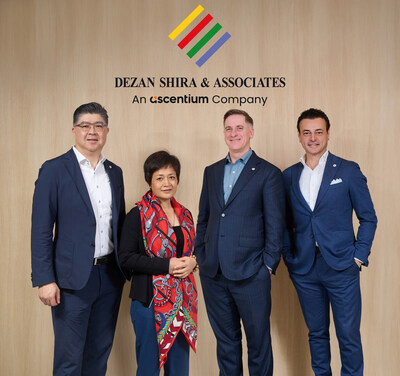 From left to right: Lennard Yong, Founding Management and Group CEO; Wendy Wang, Founding Management and Group President from Ascentium, joined by Adam Livermore, Partner; Alberto Vettoretti, Managing Partner from Dezan Shira & Associates.