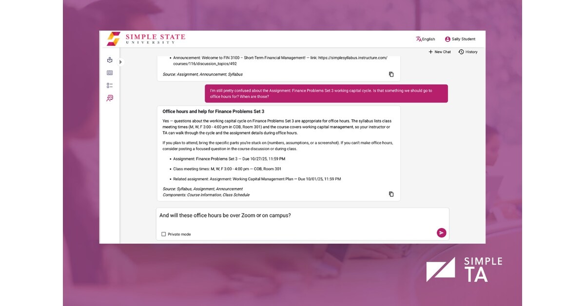 Simple Higher Ed Launches Simple TA for Scalable Instructional Support