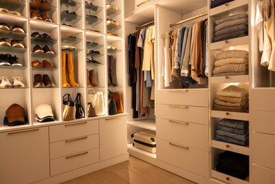 One of the biggest pain points is shoes – often an early indicator that organization is needed. Inspired Closets Shoe Shrine® takes shoe organization to a whole new level, offering proprietary solutions that have real impact. Research shows women with shoe organization are seven times more likely to be on time.