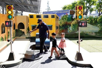 Children engage in the LA Street Smarts interactive safety program led by Children’s Hospital Los Angeles at Hyundai Motor America in Fountain Valley, Calif., on April 11, 2026. (Photo/Hyundai)