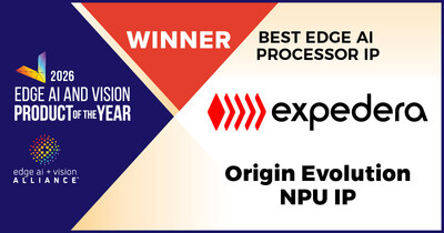 Expedera's Origin Evolution NPU IP Named Best Edge AI Processor IP in 2026 Edge AI and Vision Product of the Year Awards