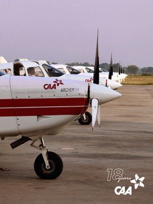 Chimes Aviation Academy's training fleet at Neemuch Airfield, Madhya Pradesh