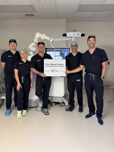 VSI Surgical Team: (L-R) Ian Brown PA-C, Samantha Scarpinato PA-C, Dr. Good, Dr. Jazini, Dr. Haines