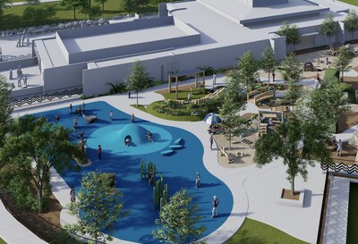 Located at the site of the former Camarillo Public Library, in the heart of Camarillo, California, kidSTREAM Children’s Museum will include approximately 21,000 square feet of indoor and outdoor exhibits within a planned 30,000-square-foot campus. In the Channel Islands exhibit outside, children can excavate replicas of pygmy mammoth bones in a fossil dig. Designed to reflect the unique landscapes and industries of the region, the agricultural exhibit reflects Ventura County's farming roots.