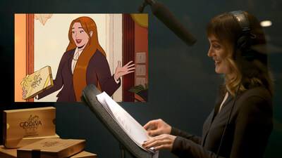 Leighton Meester narrates GODIVA’s Centennial 2D animated short film—bringing the story to life in a behind-the-scenes VO moment, while embodying a modern Lady Godiva who appears across generations as a constant, uplifting presence.