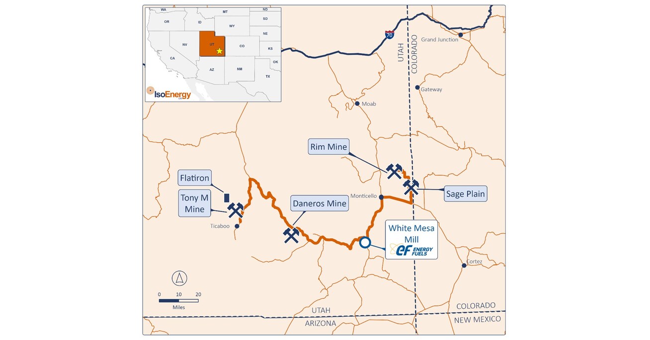 IsoEnergy Continues Systematic Drill Testing at Flatiron, Targeting Growth Near Tony M Mine, Utah and Provides Bulk Sample Update