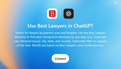The Best Lawyers App is now live on ChatGPT.