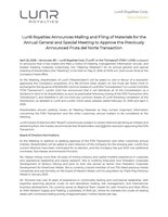 LunR RN - 20260422 - Mailing of AGSM Materials (CNW Group/LunR Royalties Corp.)