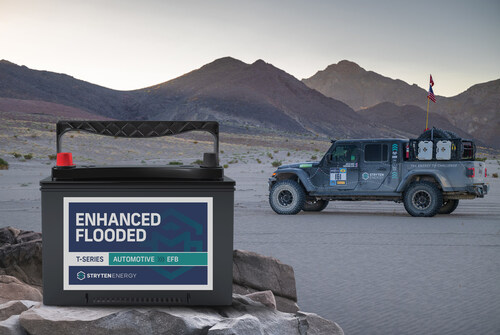 Rebelle Rally vehicle with Stryten Energy EFB battery