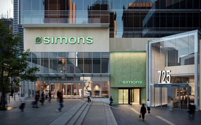 Rendering of Simons’ future store at CF Pacific Centre in downtown Vancouver, scheduled to open in Fall 2027 (Georgia Street entrance). (CNW Group/La Maison Simons)