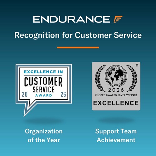 Endurance was recognized in 2026 by the BIG Excellence in Customer Service Awards and Globee® Awards for Excellence Endurance was recognized in 2026 by the BIG Excellence in Customer Service Awards and Globee® Awards for Excellence
