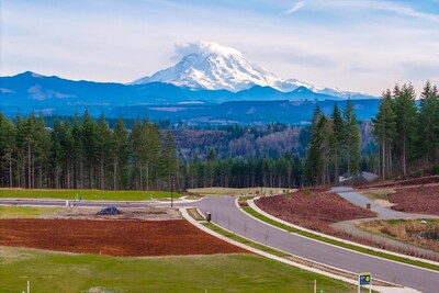 View of Mount Rainier from Glacier Pointe at Tehaleh | New Homes in Bonney Lake, WA by Century Communities