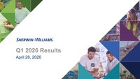 The Sherwin-Williams Company Reports 2026 First Quarter Financial Results