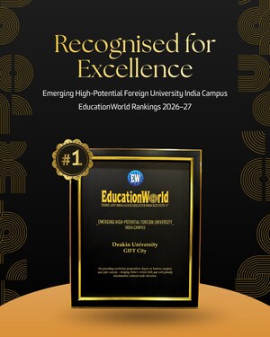Deakin University Ranked #1 Emerging Foreign University Campus, Strengthens India's Skilling Push