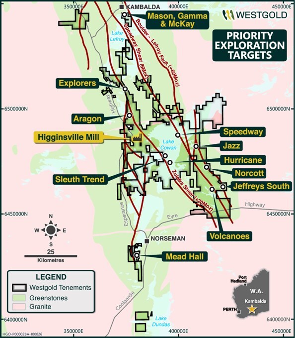 Figure 7: Greenfield exploration targets in the Southern Goldfields (CNW Group/Westgold Resources Limited) Figure 7: Greenfield exploration targets in the Southern Goldfields (CNW Group/Westgold Resources Limited)
