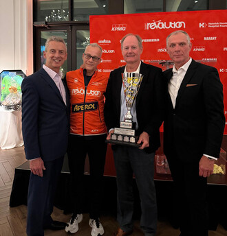 From left to right: Robert Colelli, Frank Ciccolini Jr., Paul Allison and Steve Gobbatto at the Team Revolution 2026/27 season launch. (CNW Group/Team Revolution)