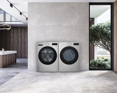 The LG 5.8 cu. ft. Mega Capacity Smart Front Load Washer and LG 7.4 cu. ft. Ultra Large Capacity Smart Front Load Electric Dryer combine to deliver a convenient, efficient and connected laundry experience.
Photo Credit: Photo courtesy of LG (CNW Group/LG Electronics Canada)