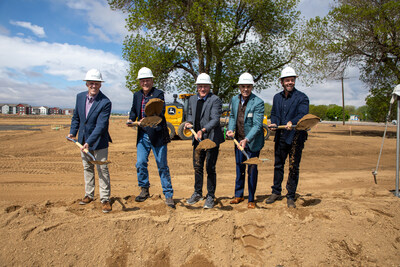 Left to right: Todd Parker, VP of Mixed-Use Development, Realberry; Loveland Mayor Patrick McFall; Troy McWhinney, Co-Founder & Principal, Realberry; Bradley Jeanneret, CEO, Hensel Phelps; Stenn Parton, Founder & CEO, Prism Places