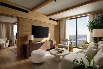 Suite de un dormitorio con vista al lago (Crédito: Chase Daniel)