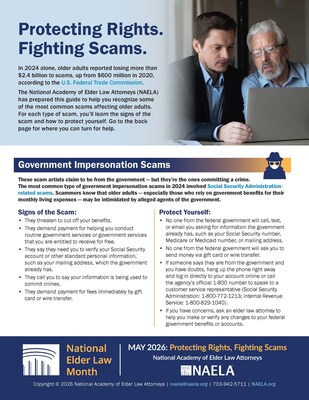 NAELA's new guide on scams is designed to help people recognize warning signs, take steps to protect themselves, and know who to contact if they do fall victim.
