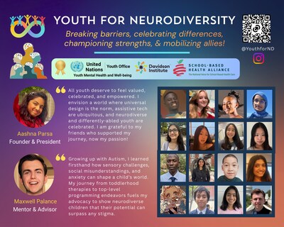 Youth for Neurodiversity Inc. is a California-based, international youth-led 501(c)(3) nonprofit that breaks barriers for neurodivergent and differently-abled youth by celebrating differences, championing strengths, and mobilizing allies. The organization brings neurodivergent and neurotypical teens together to build connections, reduce stigma, and promote universal design, assistive technology, sensory-friendly spaces, and youth-centered policy. Learn more at youthfornd.org.